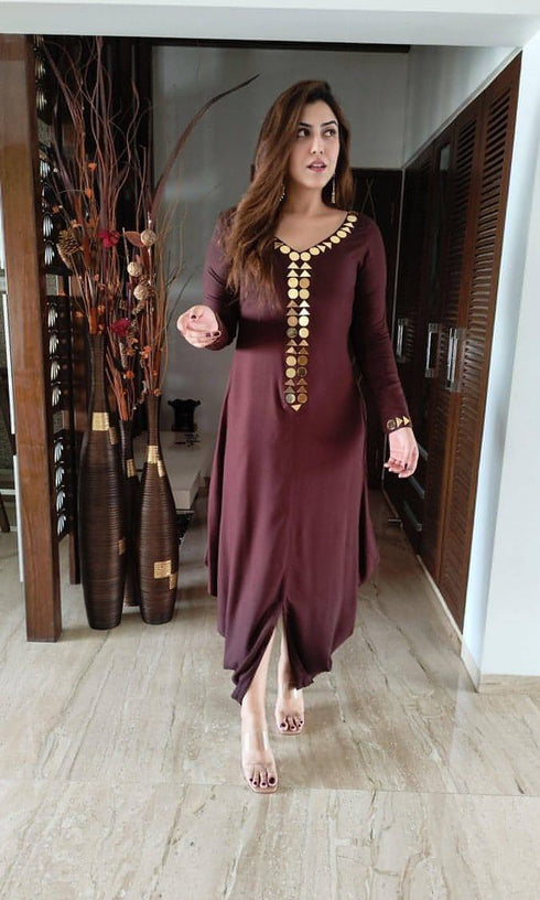Brown Gold Dress
